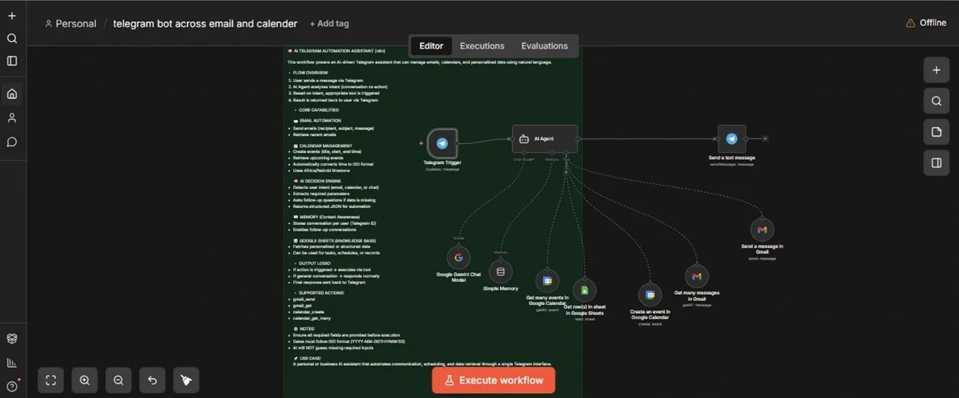 A sample demo of building an AI Automation Assistant using n8n.